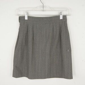 Vintage Michiko Koshino Grey Wool Pinstripe Mini Skirt